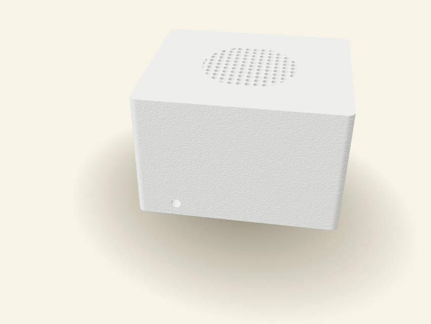 3D-model van de witte Koekoek-behuizing met speakerrooster